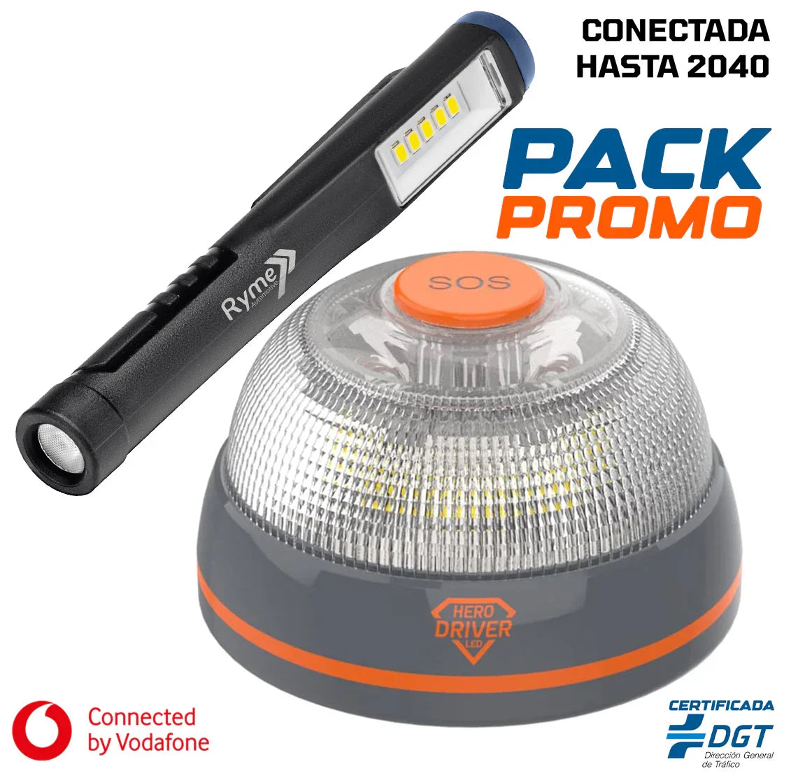 Pack Promoción Hero Driver V16 Conectada + Linterna LED Recargable USB - Hero Driver LED