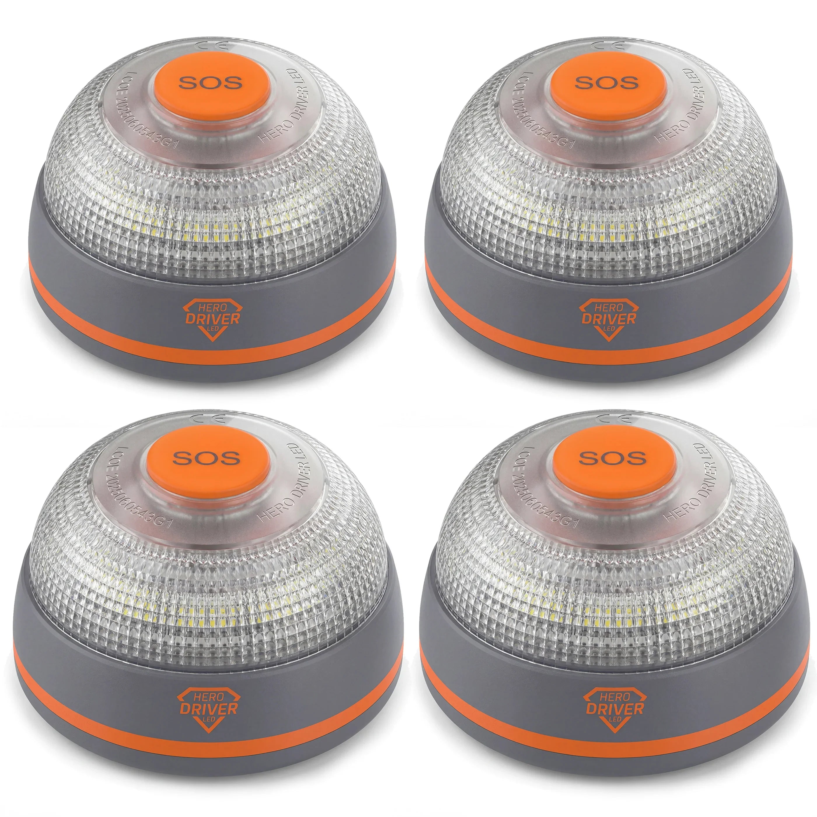 Pack of 4 DGT-approved V16 beacons connected to GPS until 2040