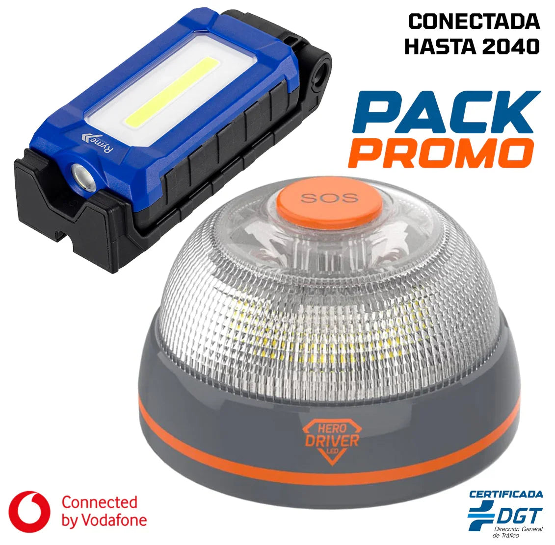 Pack Promoción Hero Driver V16 Conectada + Mini Foco de Trabajo LED Pocket Light - Hero Driver LED